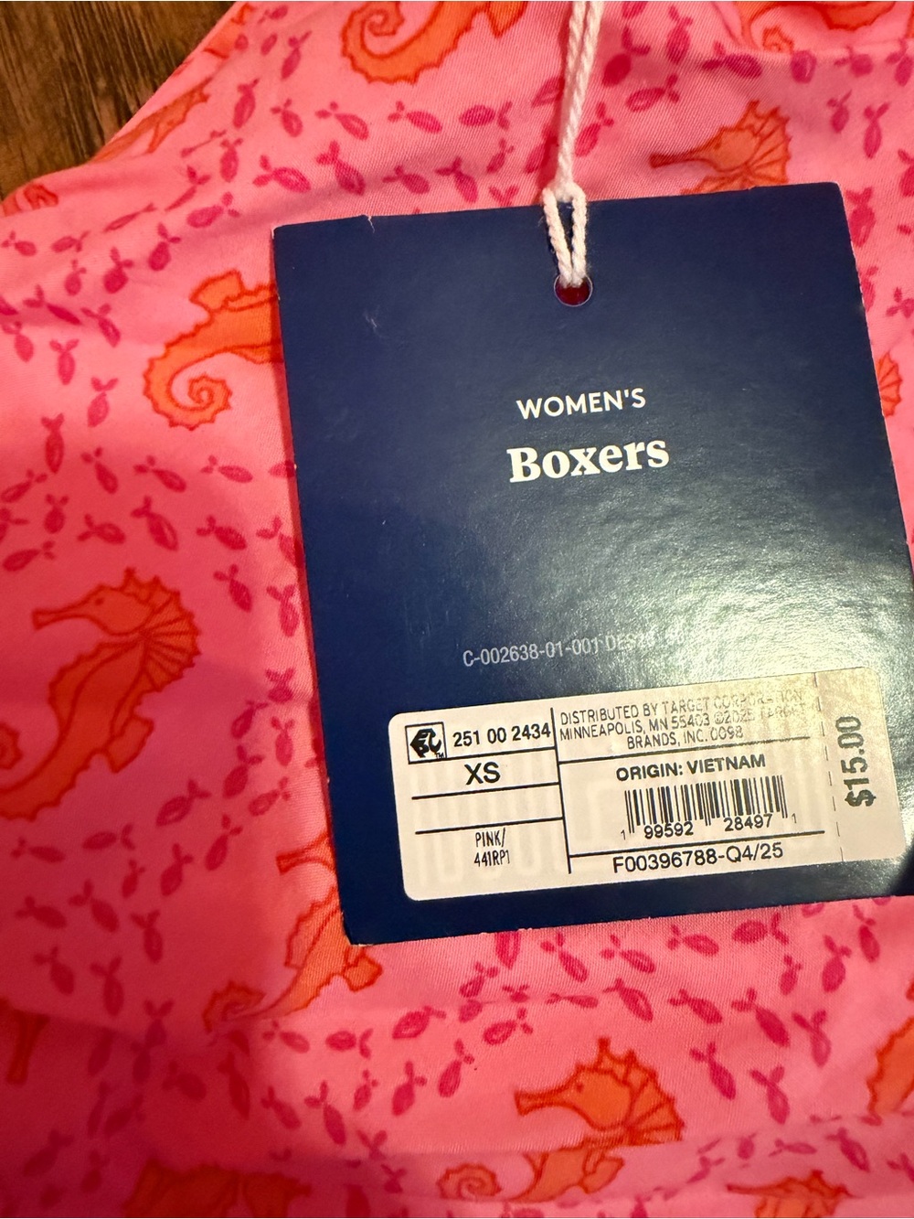 Roller Rabbit Pink Shorts with Orange Seahorse Print - Picture 3 of 3